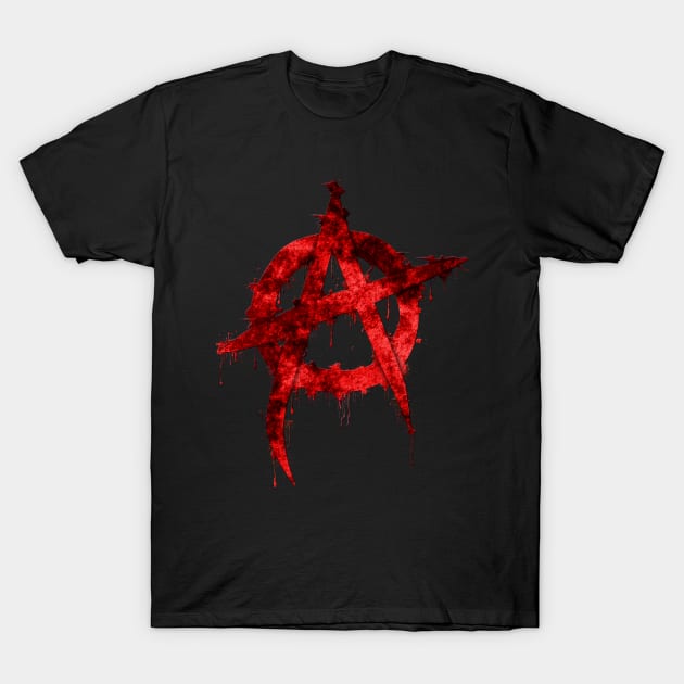 Red Graffiti Anarchy Symbol T-Shirt by macdonaldcreativestudios